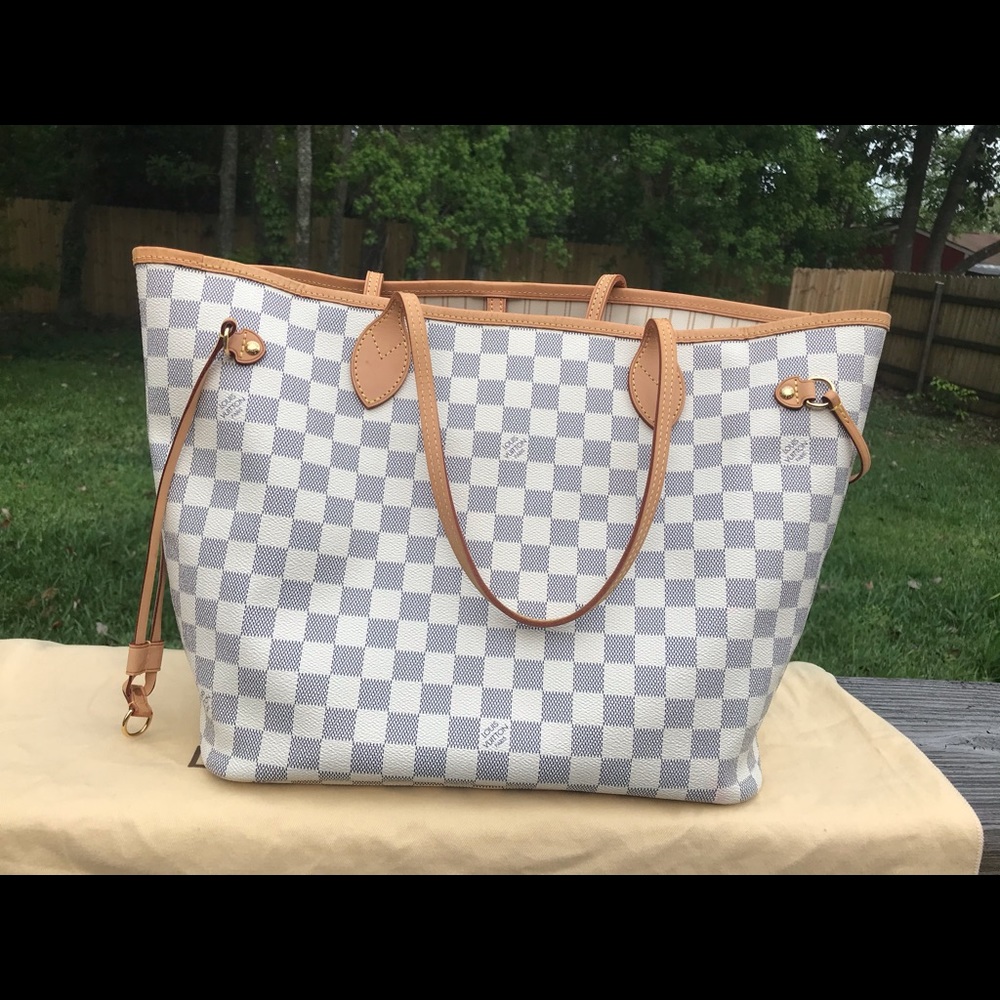 Louis Vuitton Neverfull Dameir Azur.MM size . - Picture 2 of 13